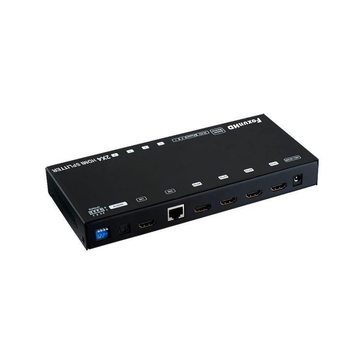 FoxunHD 2进4出高清分配器SP24-Audio 分配器带音频分离